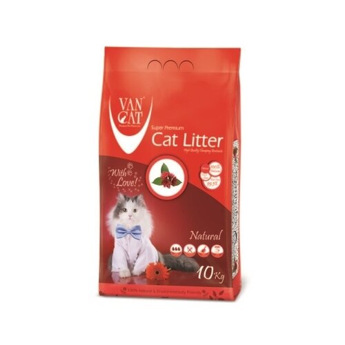 Van Cat Комкующийся наполнитель 100проц. Натуральный без пыли пакет (Natural) 10 кг 20240 (2 шт)