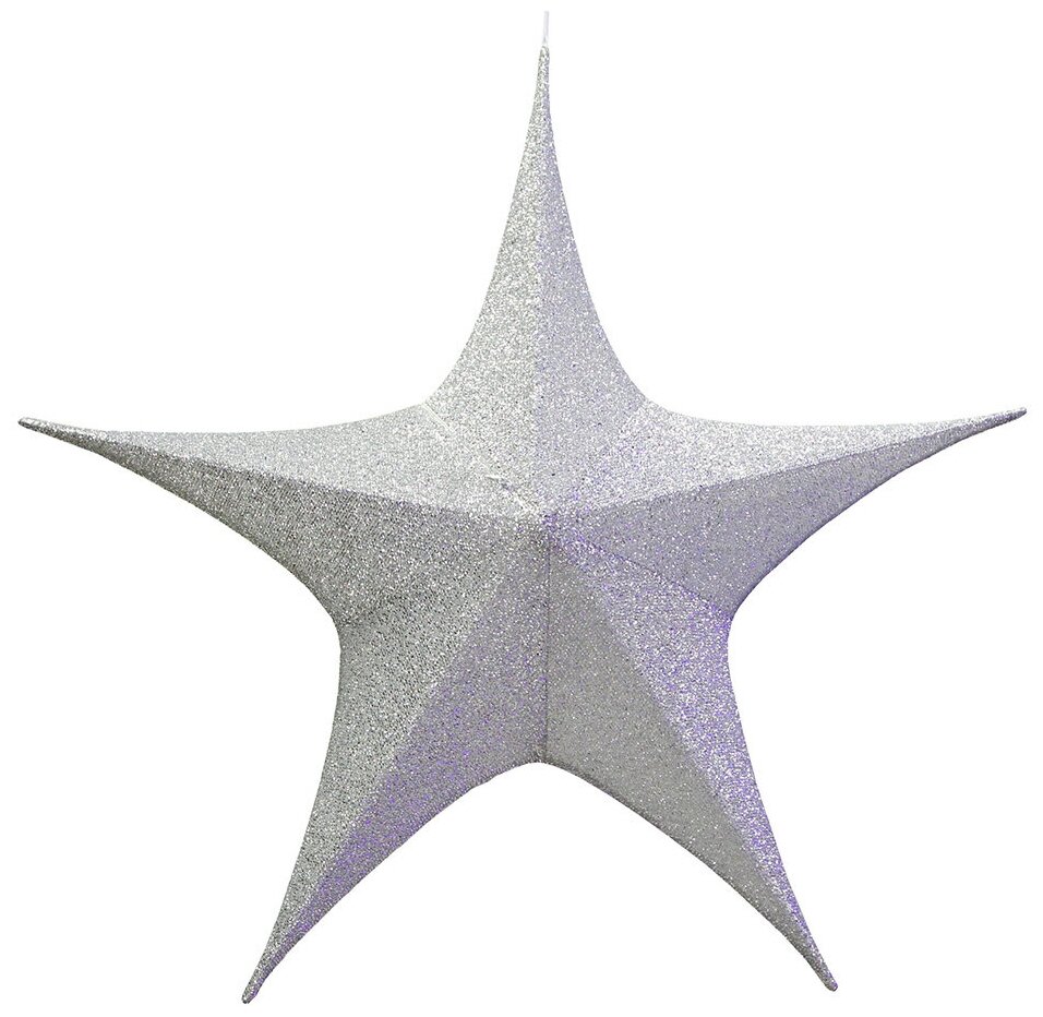Звезда из ткани с блестками, 110 см, серебристый