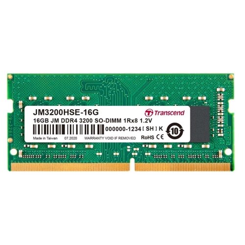 Оперативная память Transcend JetRam 16 ГБ DDR4 3200 МГц SODIMM CL22 JM3200HSE-16G