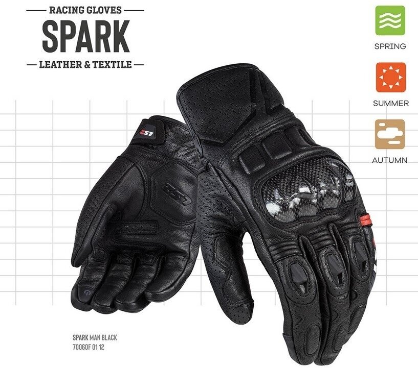 Мотоперчатки SPARK MAN GLOVES LS2 (черный L)