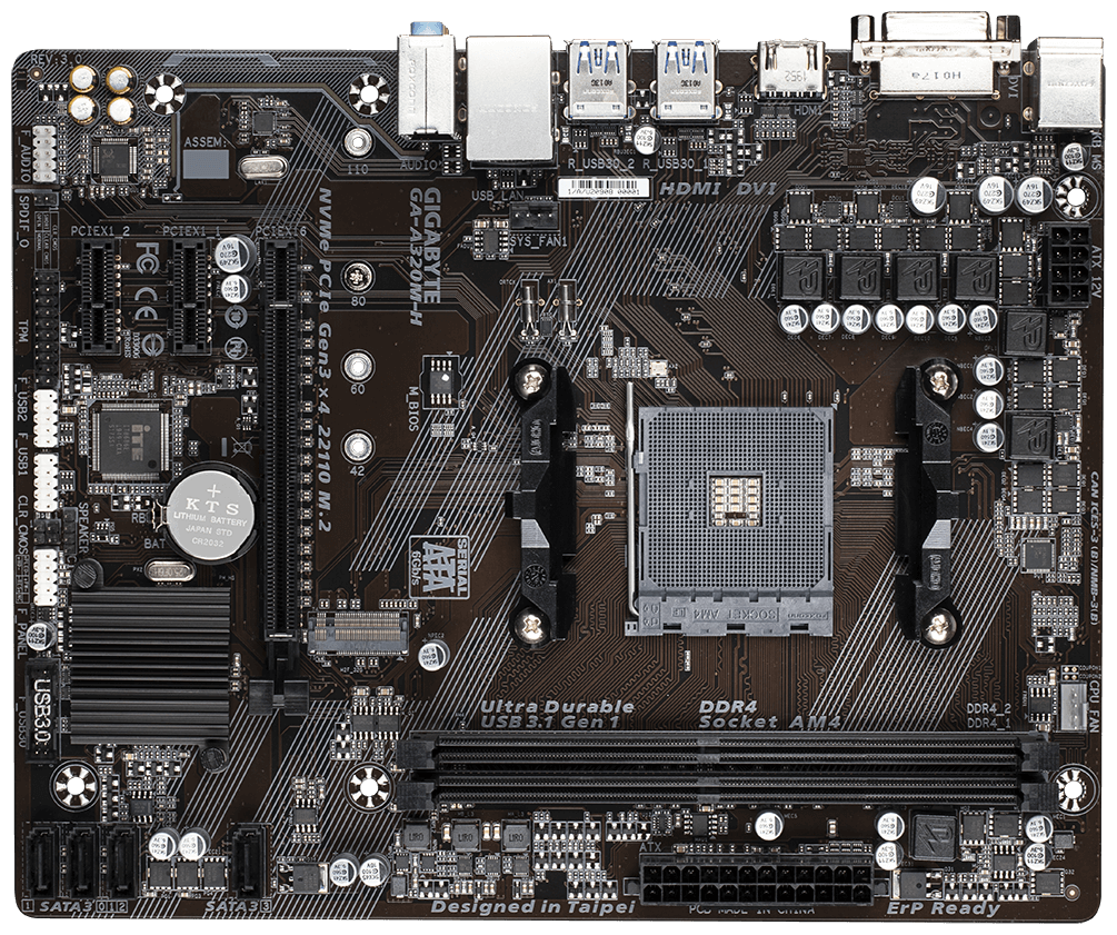 Gigabyte Материнская плата GIGABYTE GA-A320M-H (rev. 3.0)