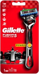 Бритвенный станок Gillette Fusion5 ProGlide Power Flexball ,серебристый/красный, сменные кассеты 1 шт.