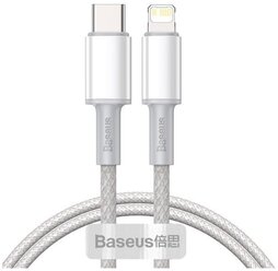 Кабель Baseus High Density Braided Fast Charging Data Cable Type- C - Lightning PD 20W 1m Белый CATLGD-02