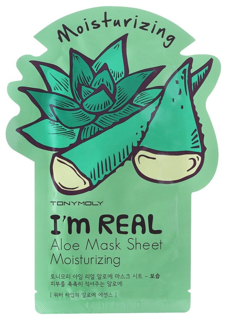 TONY MOLY тканевая маска I’m Real Aloe, 21 г