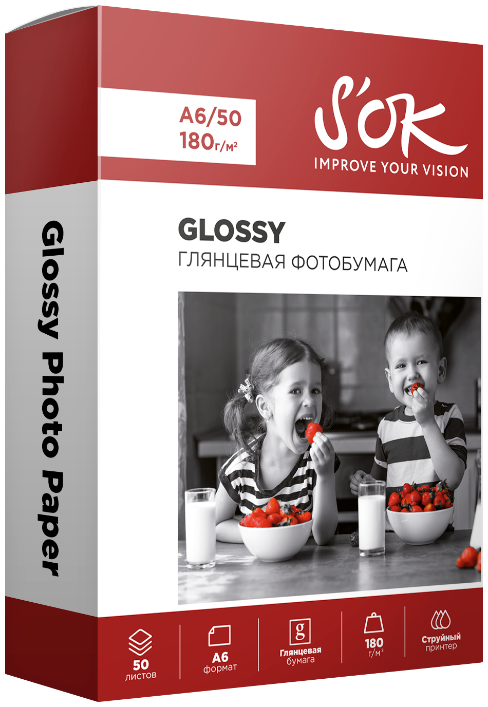 Бумага S'OK A6 Glossy 180г/м²