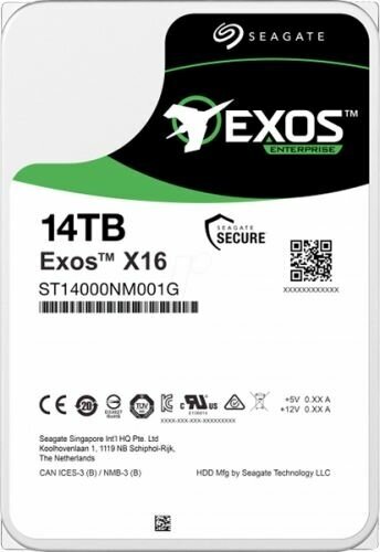 Жесткий диск 14TB SATA 6Gb/s Seagate ST14000NM001G 3.5" Exos X16 7200RPM 256MB