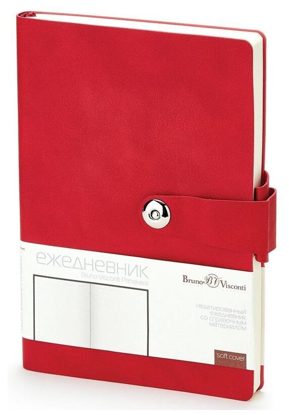 Ежедневник недатированный Bruno Visconti А5, 147*212 мм, 136 листов, Primavera, красный