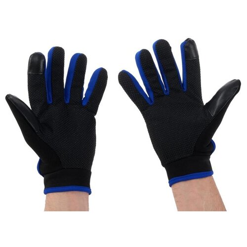 Перчатки для езды на мототехнике КНР межсезонные, одноразмерные, черно-синий перчатки для езды на мототехнике o neal sniper elite мужские черный оранжевый l