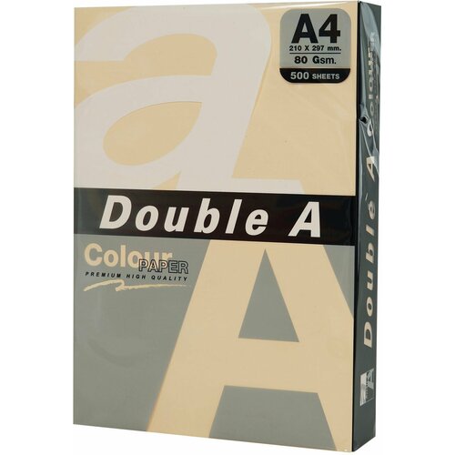 Бумага цветная DOUBLE A, А4, 80 г/м2, 500 л, пастель, светло-оранжевая бумага цветная double a а4 80 г м2 500 л пастель светло оранжевая в комплекте 1шт