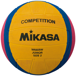 Мяч для водного поло (размер 2) Mikasa W6608W, желтый/синий/розовый