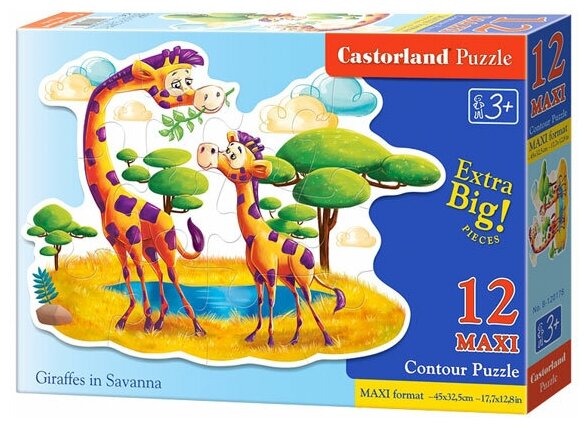 Puzzle-12 MAXI "Жирафы в Саванне" (В-120178 ) - фото №1