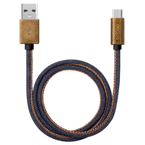 Кабель Deppa Jeans USB - USB Type-C (72277), 1.2 м, 1 шт., синий дата кабель usb type c вся чина dr 30 3 0a синий