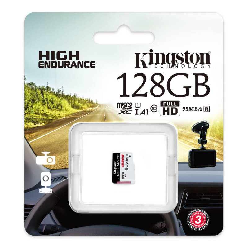 Карта памяти microSDXC Kingston High Endurance, 128 Гб, UHS-I Class10 U1 A1