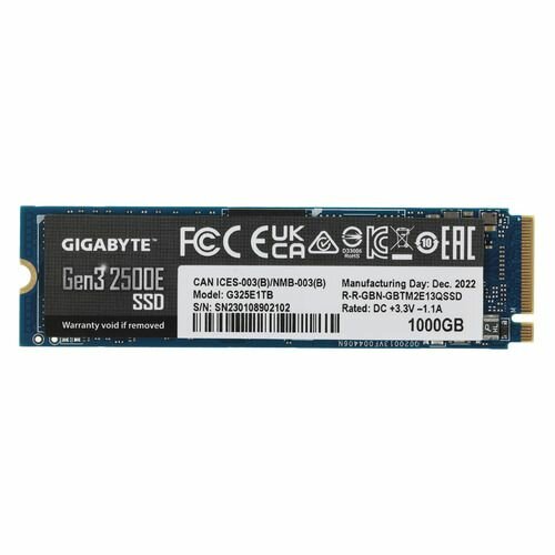 Жесткий диск SSD Gigabyte 1000Gb M.2 2280 PCI Express [G325E1TB] - фото №5