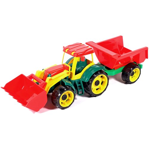 Трактор Karolina toys Трудяга с прицепом 40-0065, 54 см, разноцветный трактор трудяга 4971031