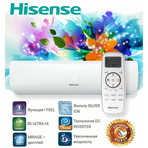 Сплит-система Hisense ZOOM DC Inverter AS-09UW4RYRKB05 настенный кондиционер сплит система hisense as 09uw4ryrkb05 27м2