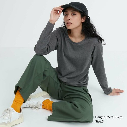 Лонгслив Uniqlo, размер XXS, серый лонгслив uniqlo размер xxs черный