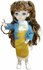 Кукла шарнирная в горчичном платье и джинсовом пиджаке (29см)
