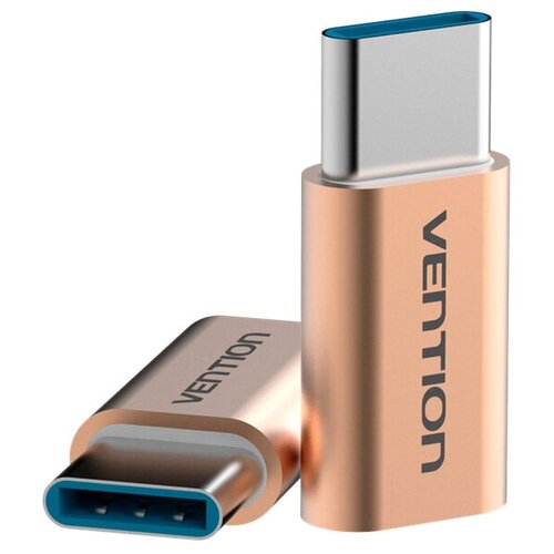 Переходник/адаптер Vention USB Type-C - microUSB (VAS-S10), золотой адаптер redline ут000013668 micro usb b m usb type c m серебристый