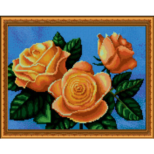 Алмазная мозаика Розы на подрамнике, 30х40 см, цветы/натюрморт