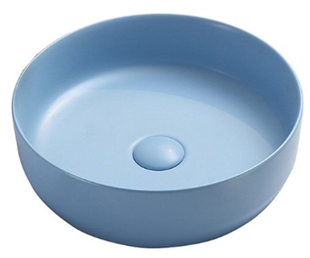 Накладная раковина Ceramica Nova Element CN6022ML 39х39 голубой матовый круглая - фотография № 1