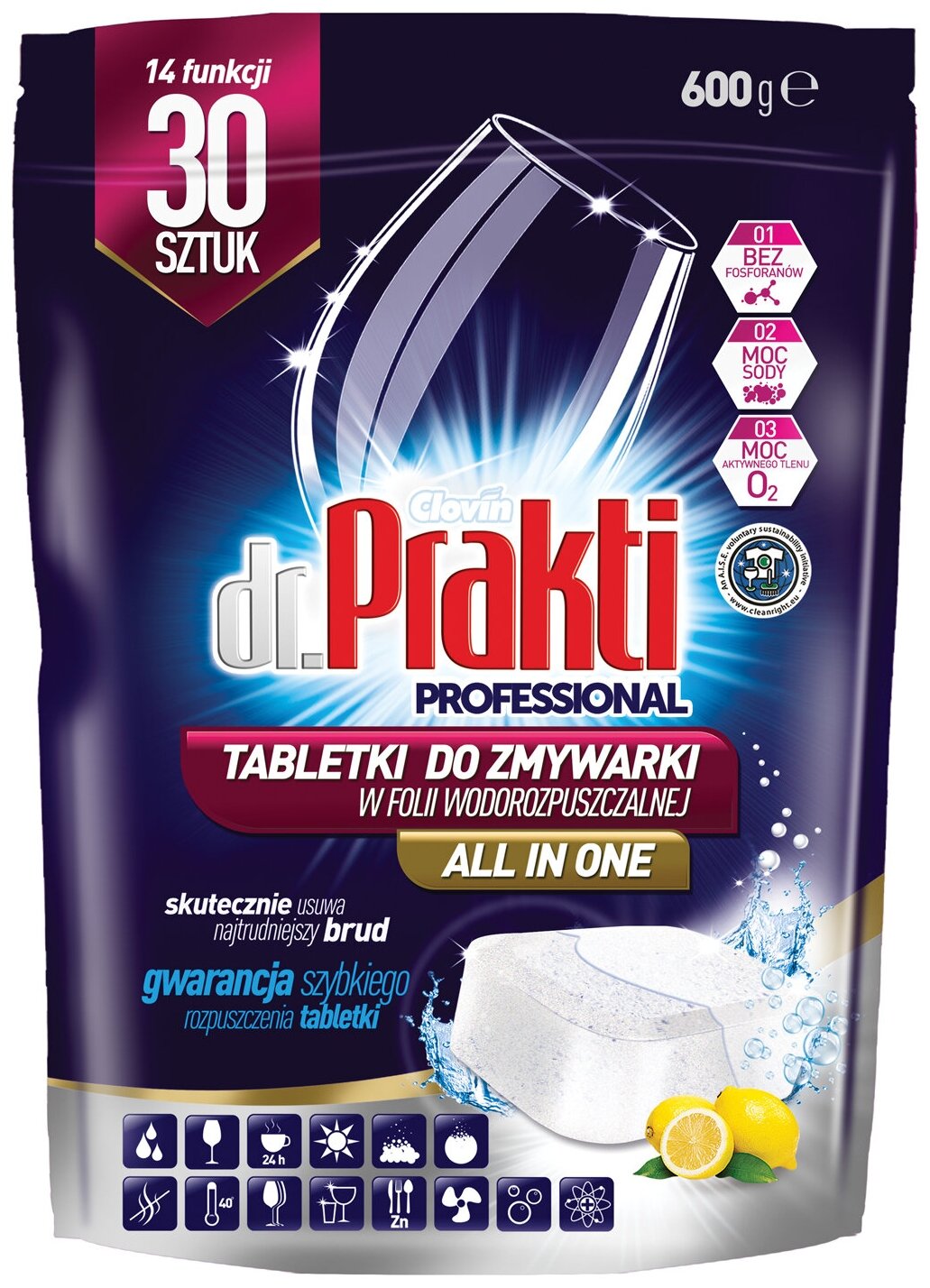 Таблетки для посудомоечных машин DR.PRAKTI Clovin PROFESSIONAL (30 таблеток)