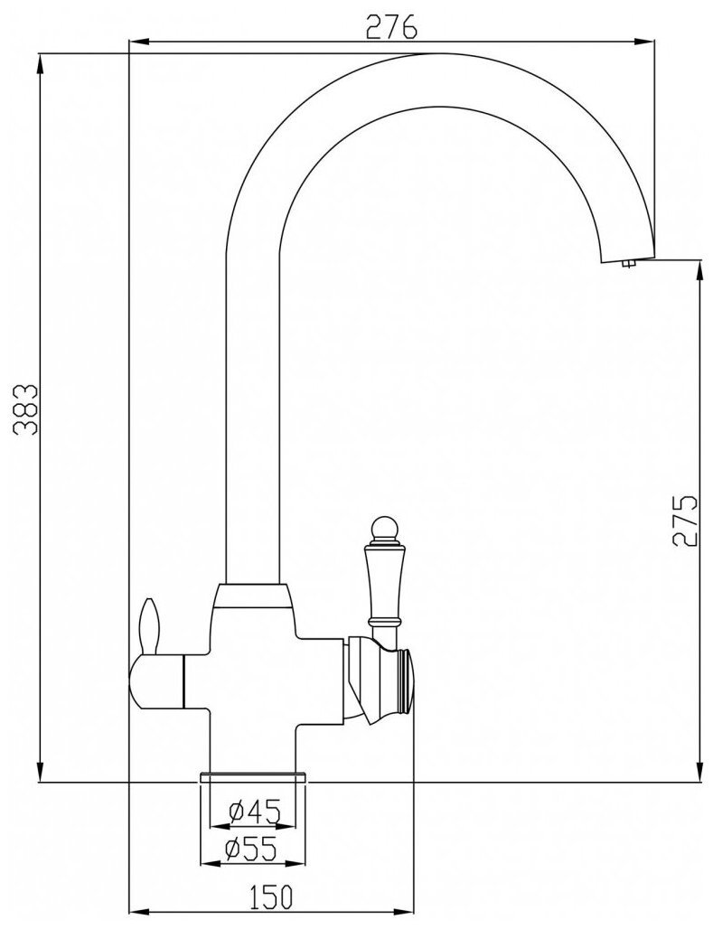 Смеситель для кухни (мойки) STEEL HAMMER SH 723 BRONZE бронза - фотография № 2