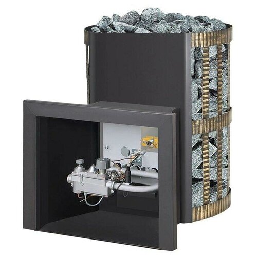 фото Газодровяная банная печь везувий газодровяная скиф ковка 18 (дт-3) черный