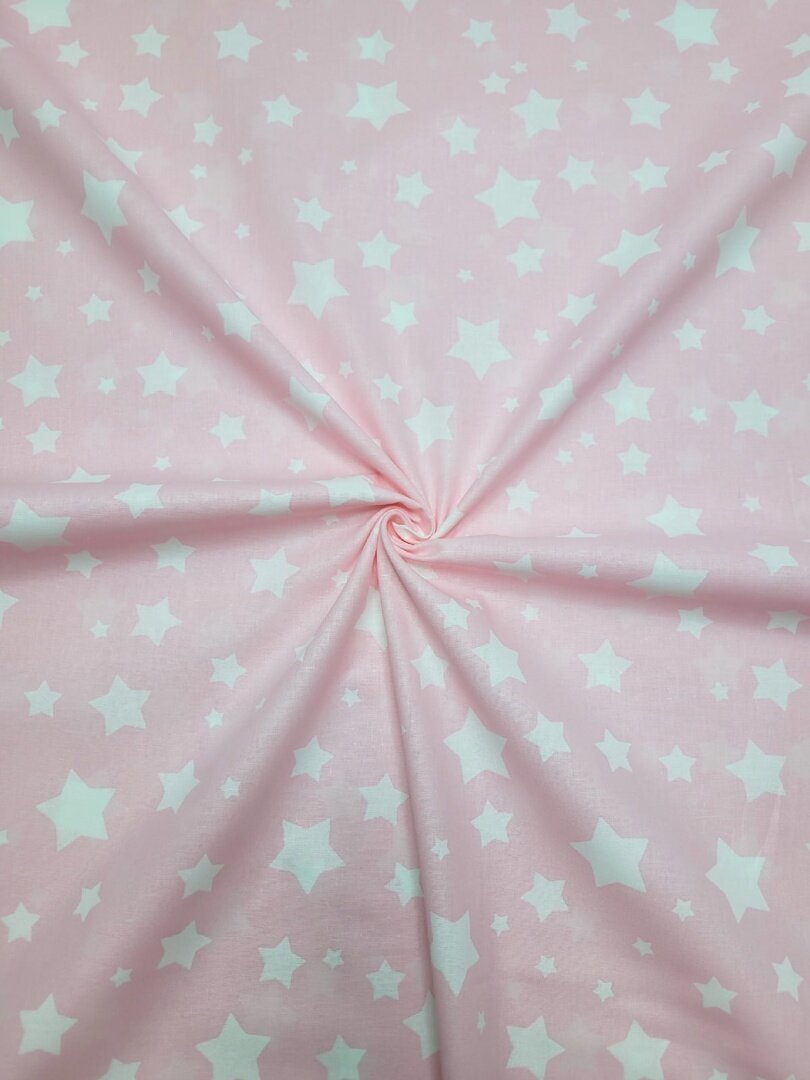 Ткань Перкаль Тейково "Звездопад на розовом",100*150см