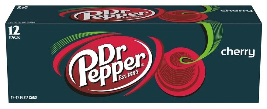 Газированный напиток Dr.Pepper Cherry , 12 шт по 0,355 л, США