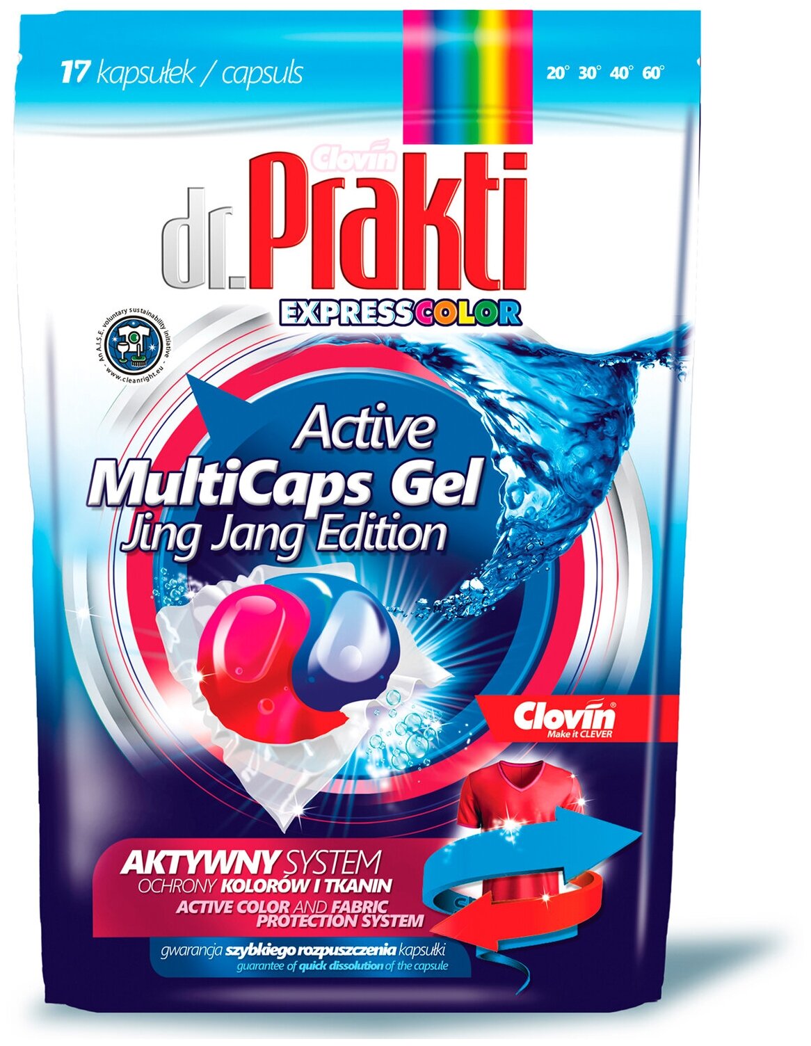 Dr.Prakti капсулы Express Color Duo caps (MultiCaps Gel) для цветного белья, пакет, 17 шт.