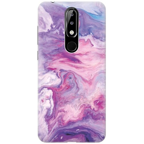 фото Gosso ультратонкий силиконовый чехол-накладка для nokia 5.1 plus / x5 (2018) с принтом "purple marble"