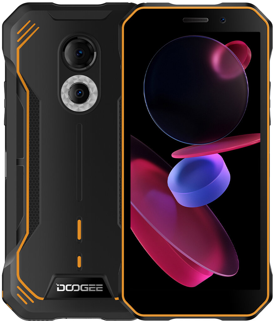 Doogee S51 Volcano Orange, 15,2 cm (6") 720x1440, 2.0GHz, 8 Core, 4GB RAM, 64GB, up to 512GB flash, 12Mpix+2Mpix/8Mpix, 2 Sim, 2G, 3G, LTE, BT v5.0, Wi-Fi, GPS, Type-C, 5180mAh, Android 12, 266 г, 167 - фото №1