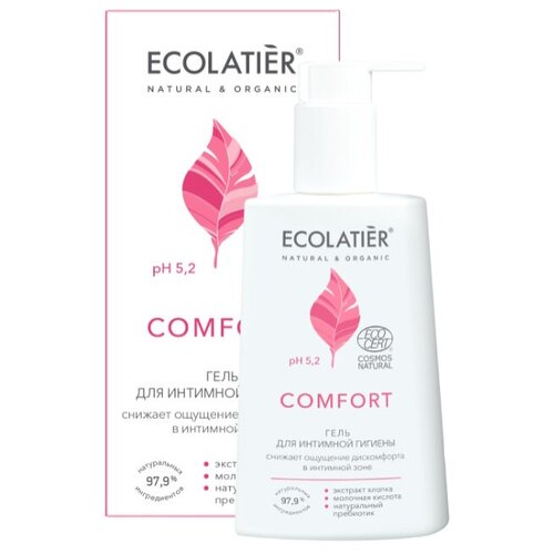 Ecolatier Гель для интимной гигиены Comfort с молочной кислотой и пробиотиком, 250 мл, Ecolatier