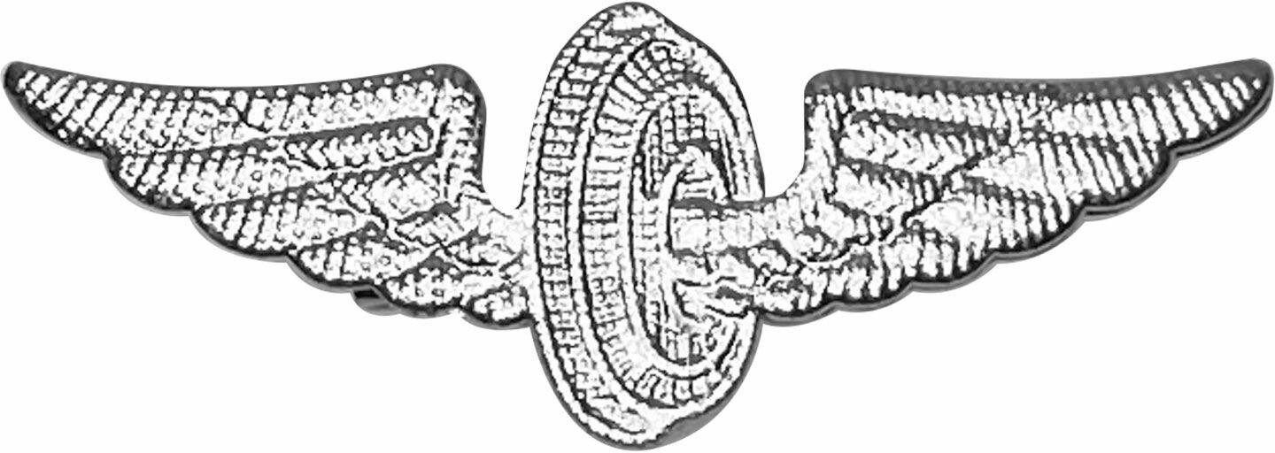 Знак РЖД МПС (Крылья) на булавке нового образца серебряные