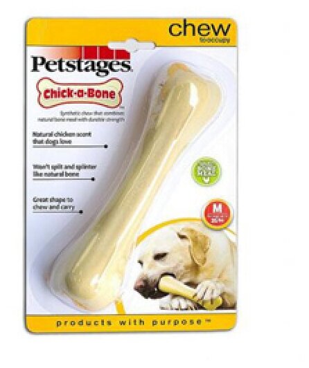 Petstages игрушка для собак Chick-A-Bone косточка с ароматом курицы 8 см очень маленькая - фотография № 18
