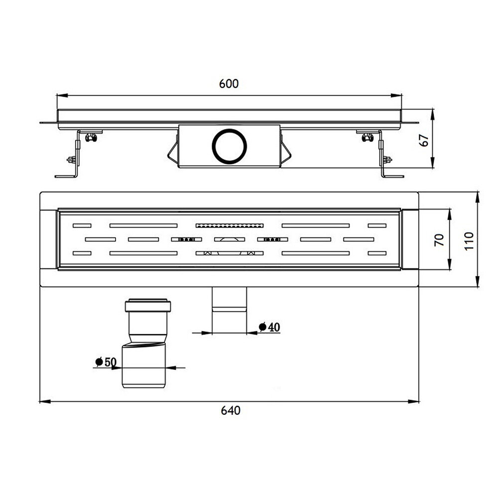 Трап для душа Ore Drain H1 универсальный затвор 600 мм нержавеющая сталь - фото №19