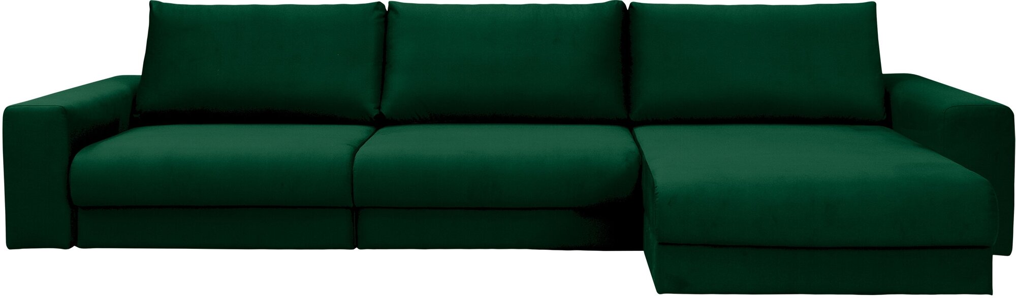 Диван-кровать Лофт зеленый, правый угол, Независимый Пружинный Блок, механизм выкатная Еврокнижка, 350х155х65 см