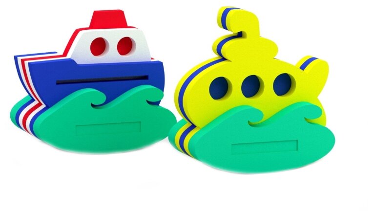 Игрушка-конструктор El'Basco Toys для ванны, Кораблик и подводная лодка - фото №1