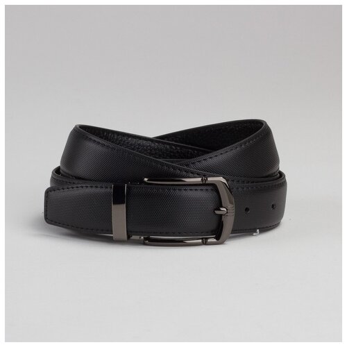 фото Ремень муж 05-05-03-01 дин, 3*115*0,3см, соты, пряжка темный металл, черный 3526270 сима-ленд