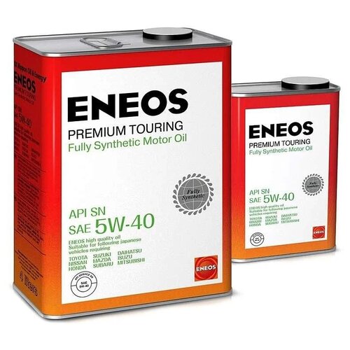 фото Синтетическое моторное масло eneos premium touring sn 5w-40, 5 л