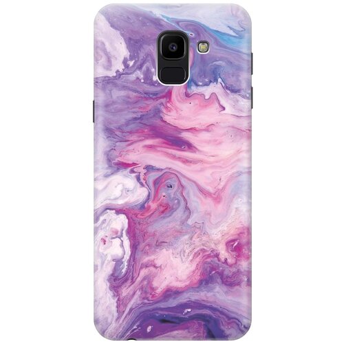 фото Gosso ультратонкий силиконовый чехол-накладка для samsung galaxy j6 (2018) с принтом "purple marble"
