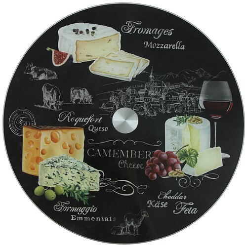 Блюдо стеклянное для сыра (вращающееся) Мир сыров (R2S)