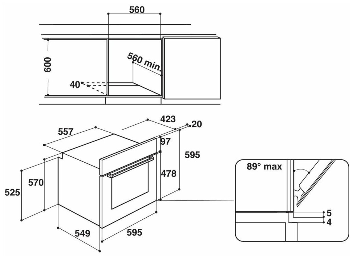 Духовой шкаф Whirlpool Электрический духовой шкаф OAS KC8V1 BLG - фотография № 2