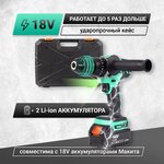 Дрель-шуруповерт аккумуляторная ударная Zitrek Green Impact 18V (18В, Li-ion 2x4.0Ач) - изображение