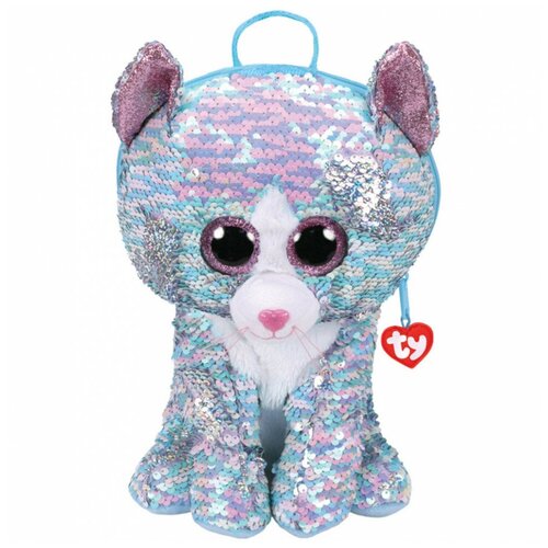 фото Рюкзак ty кошка с пайетками голубой 95033