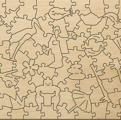 Нескучные Игры Фигурный деревянный пазл "Travel collection" Фудзияма, Япония арт.8275 (МРЦ 699 RUB)/42 8275