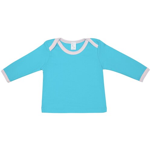 фото Футболка детская с длинным рукавом baby prime, бирюзовая с розовым, 74 см molti