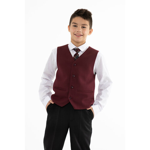 фото Школьный жилет инфанта, размер 164/84, бордовый