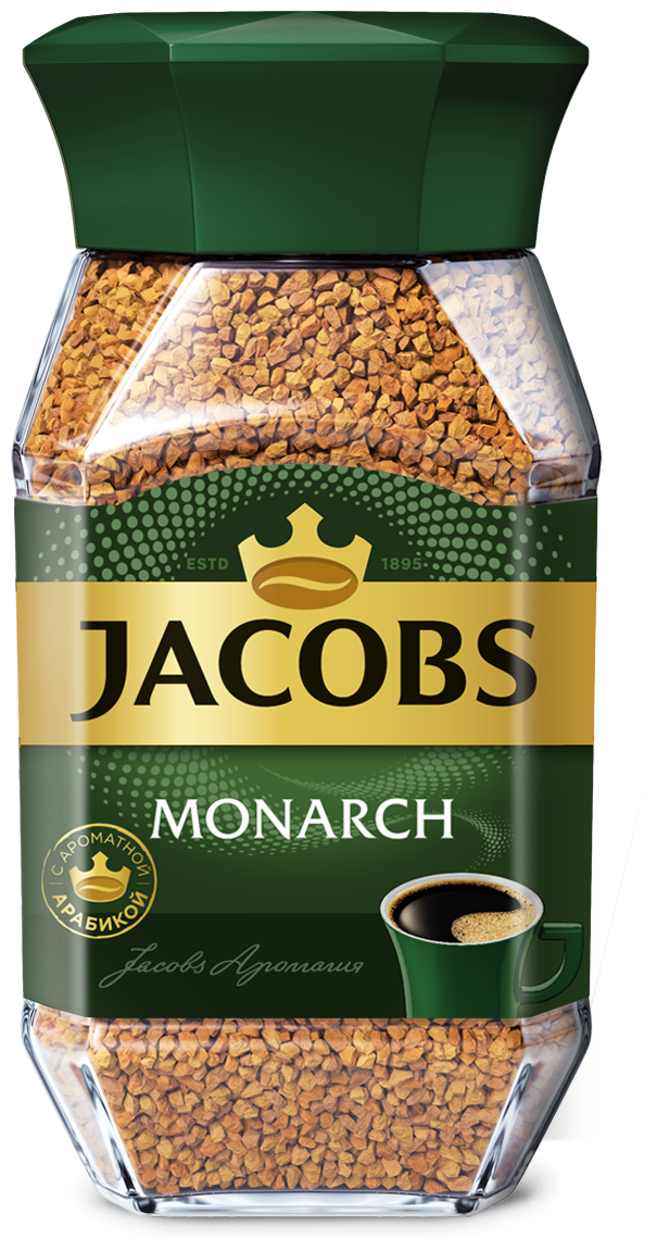 Кофе растворимый Jacobs Monarch сублимированный, стеклянная банка, 12 уп. по 95 г